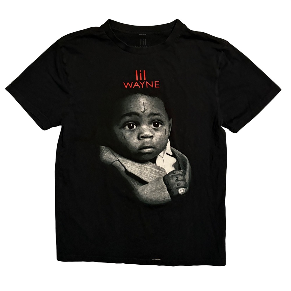 Lil Wayne Carter III Graphic T-Shirt Medium Black Hip Hop Rap Tee Distressed